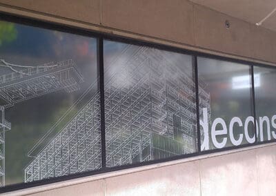 Deconstruct window signage